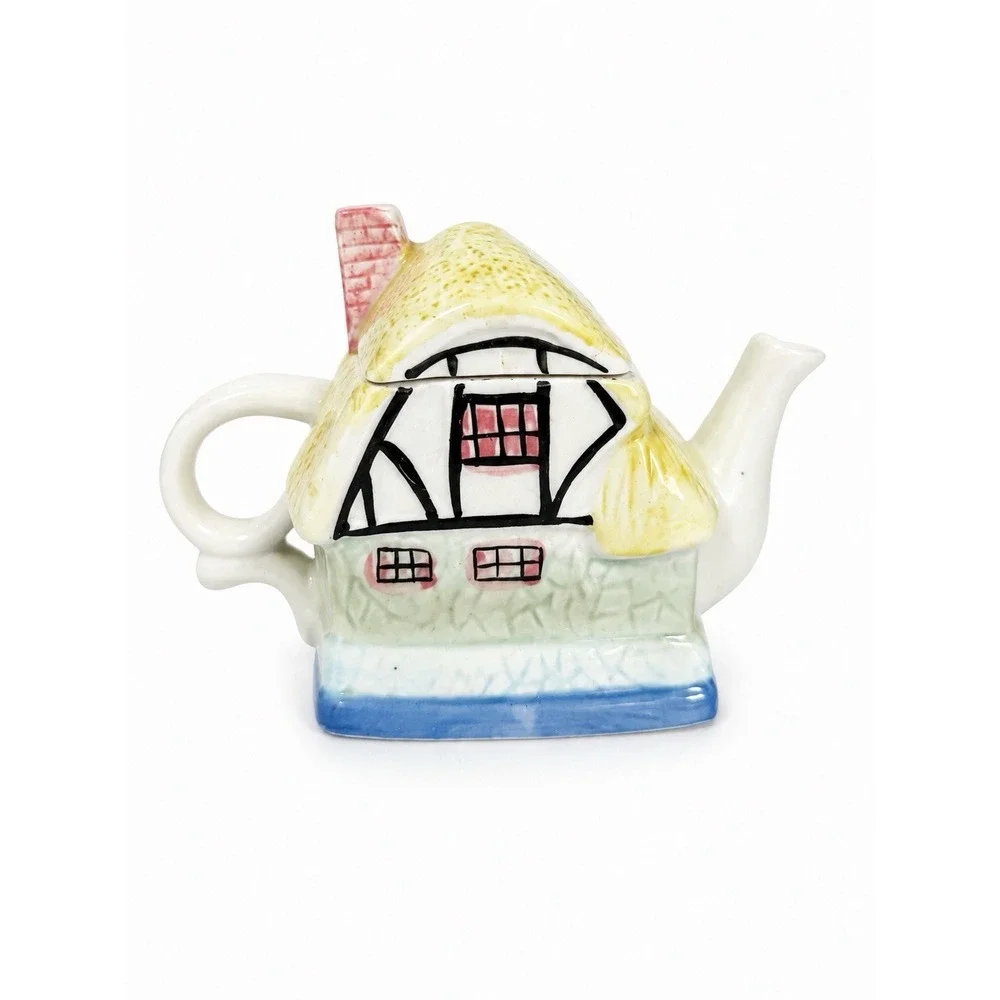 Houston Harvest Cottage House Teapot Ceramic Vintage Cottagecore English Country